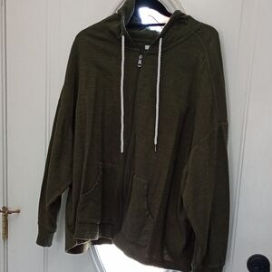 Maurices Women's Plus 3x Green Zip-Up Hoodie